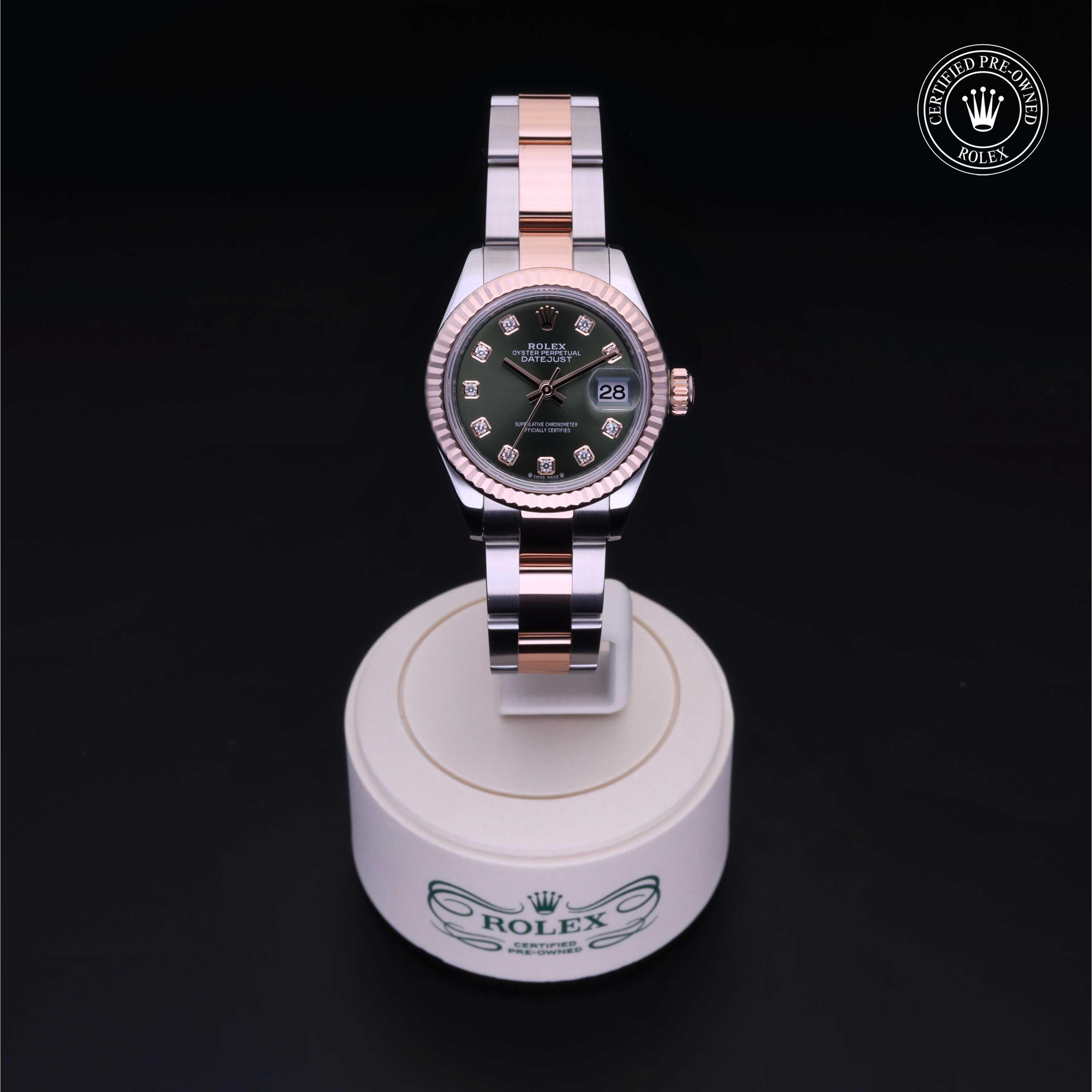 Rolex Certified Pre-owned Datejust M279171-0008 front on black background