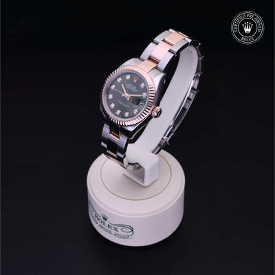 Rolex Certified Pre-owned Datejust M279171-0008 front on black background