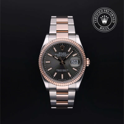 Rolex Certified Pre-owned Datejust M126231-0020 front on black background