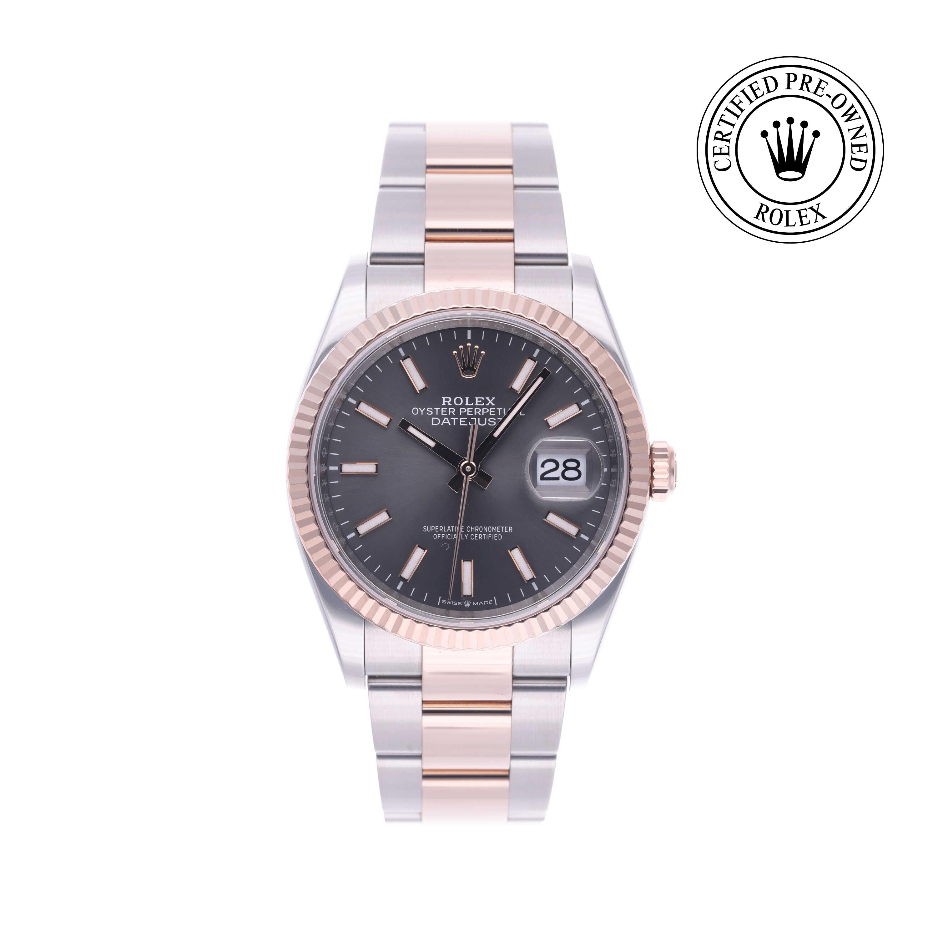 Rolex Certified Pre-owned Datejust M126231-0020 front on white background