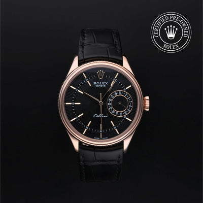 Rolex Certified Pre-owned Cellini M50515-0002 front on black background