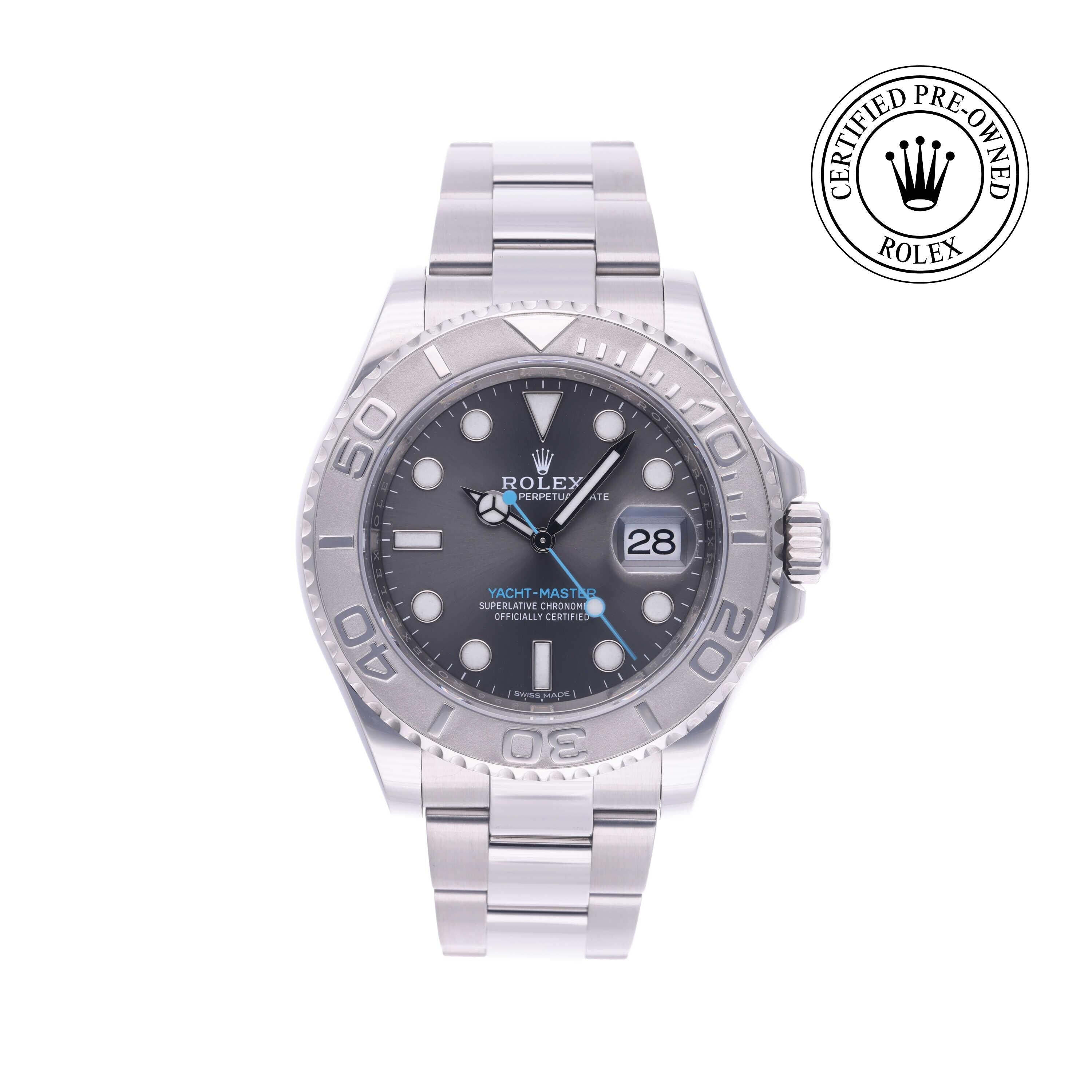 Rolex Certified Pre-owned Yacht-Master M116622-0003 front on white background