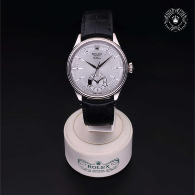 Rolex Certified Pre-owned Cellini M50529-0004 front on black background