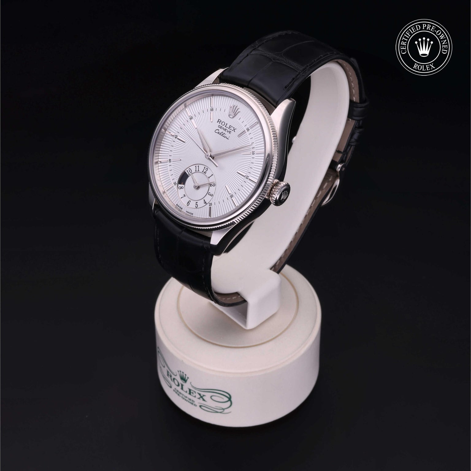 Rolex Certified Pre-owned Cellini M50529-0004 front on black background
