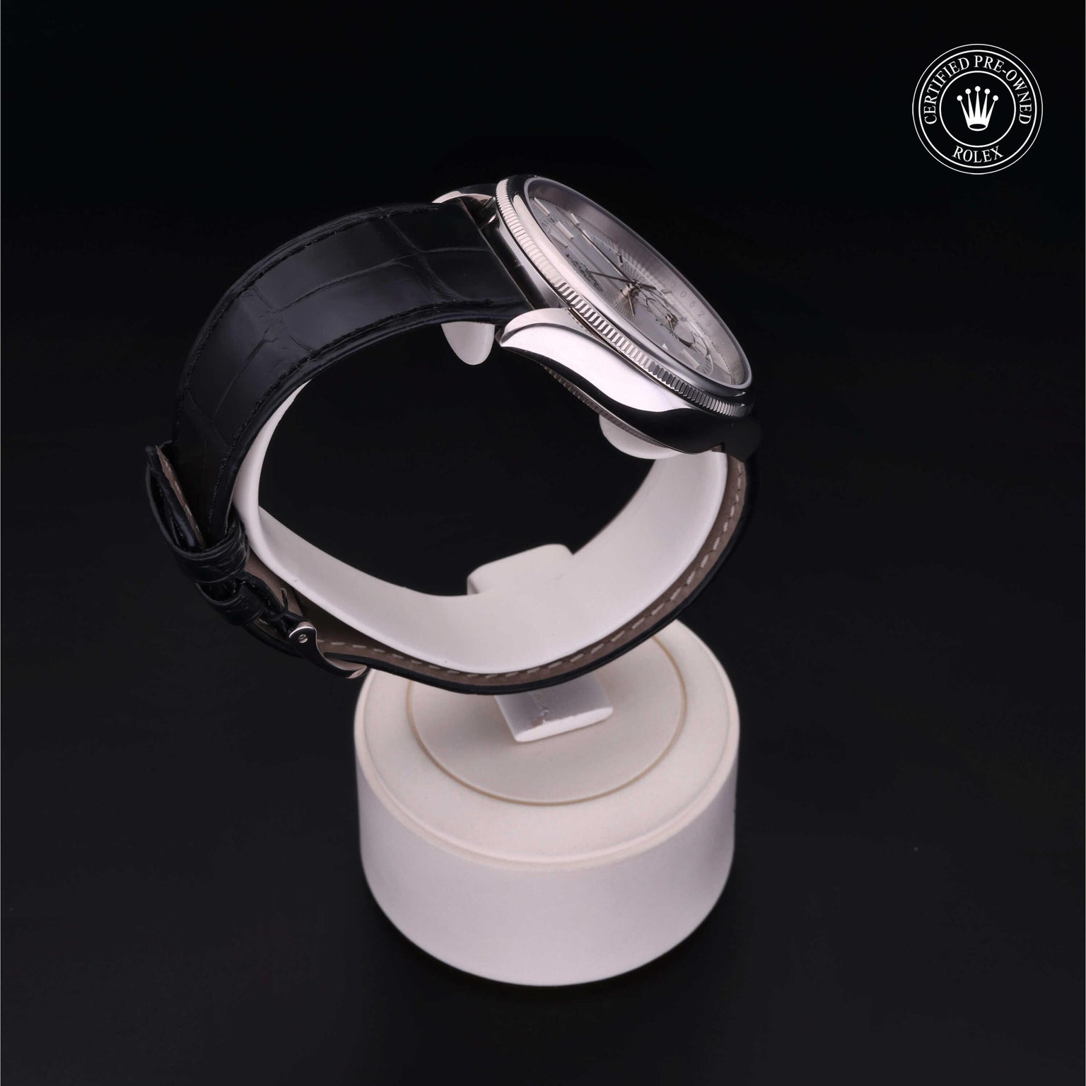 Rolex Certified Pre-owned Cellini M50529-0004 front on black background