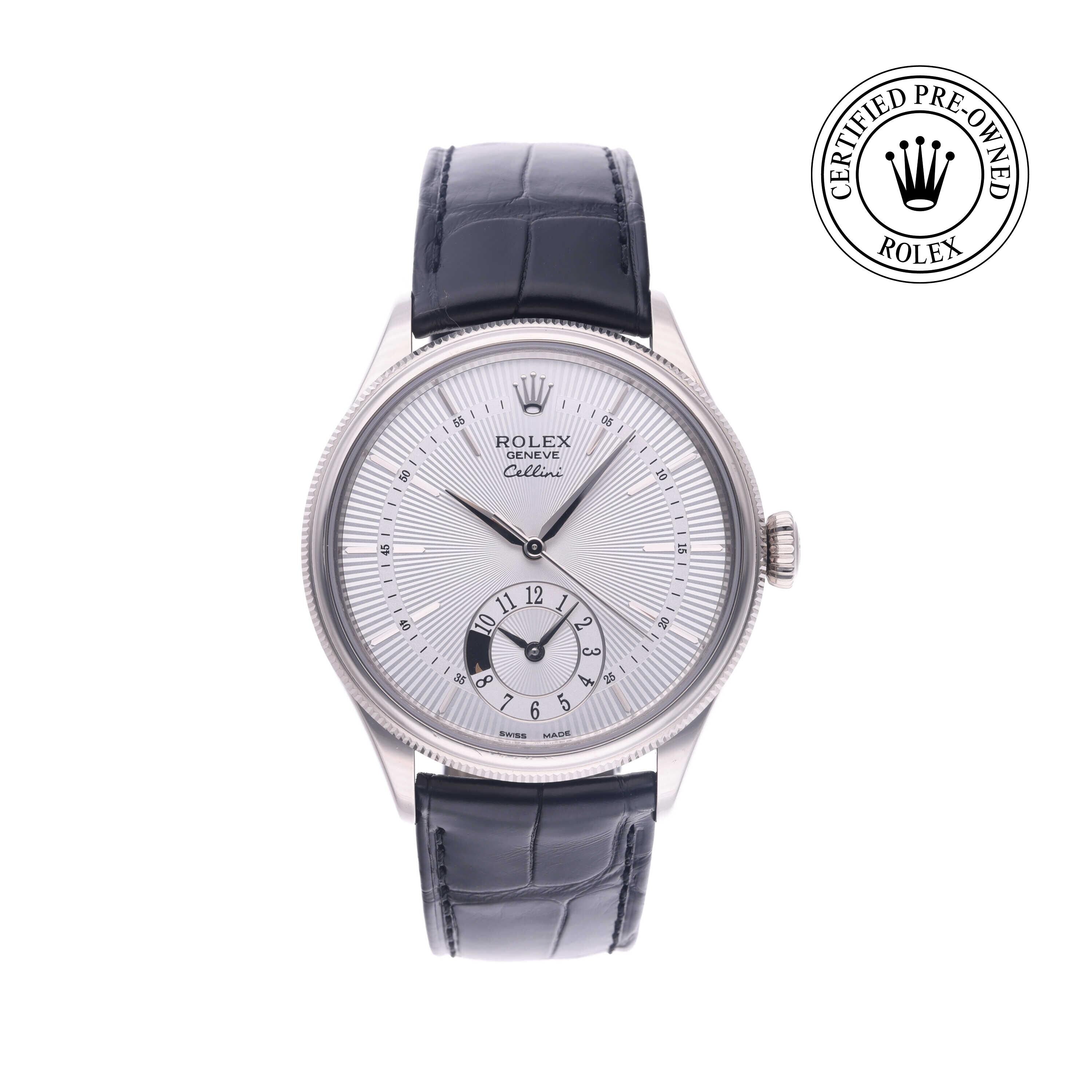 Rolex Certified Pre-owned Cellini M50529-0004 front on white background