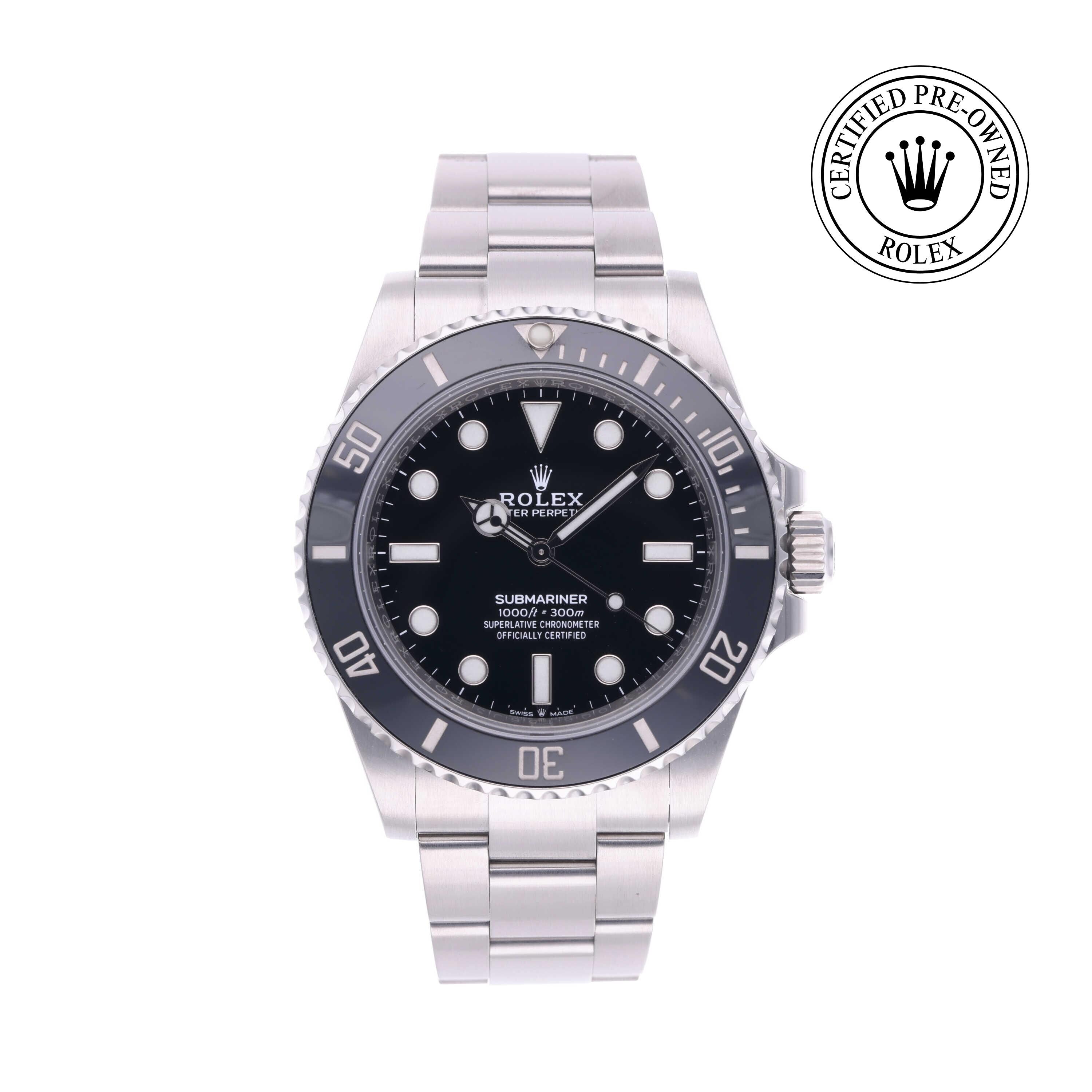 Rolex Certified Pre-owned Submariner M124060-0001 front on white background