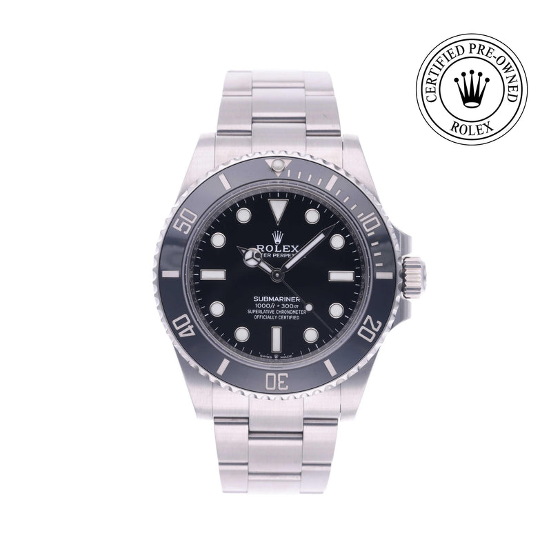 Rolex Certified Pre-owned Submariner M124060-0001 front on white background