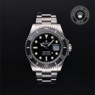 Rolex Certified Pre-owned Submariner M126610LN-0001 front on black background