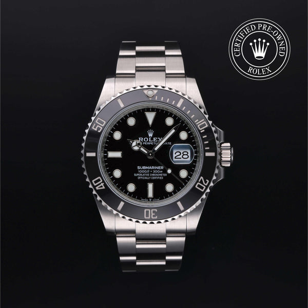 Rolex Certified Pre-owned Submariner M126610LN-0001 front on black background