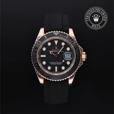 Rolex Certified Pre-owned Yacht-Master M116655-0001 front on black background