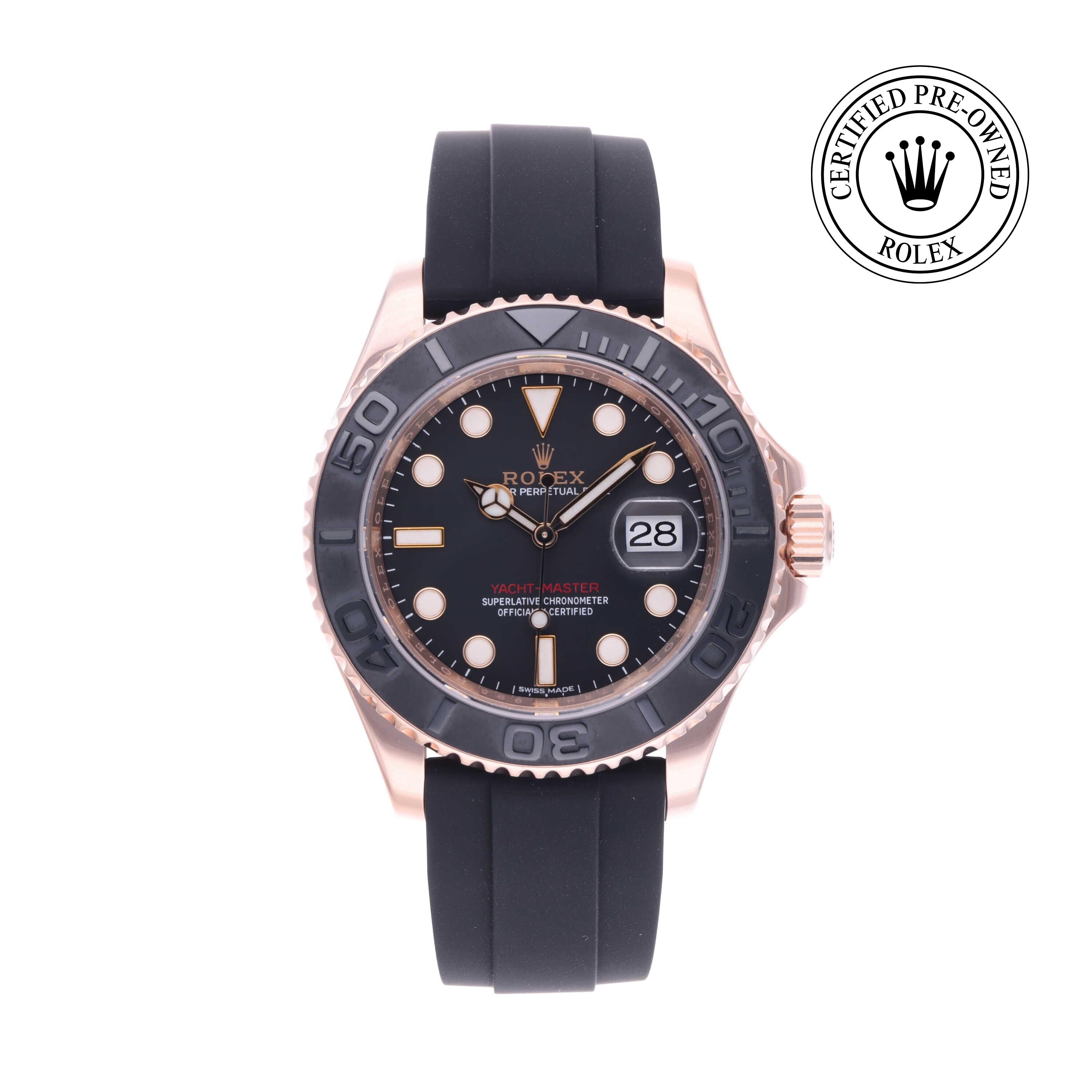Rolex Certified Pre-owned Yacht-Master M116655-0001 front on white background