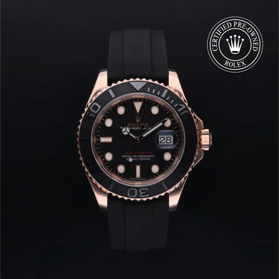 Rolex Certified Pre-owned Yacht-Master M116655-0001 front on black background