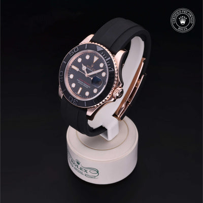 Rolex Certified Pre-owned Yacht-Master M116655-0001 front on black background