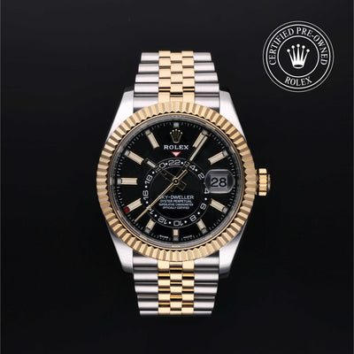Rolex Certified Pre-owned Sky-Dweller M326933-0005 front on black background