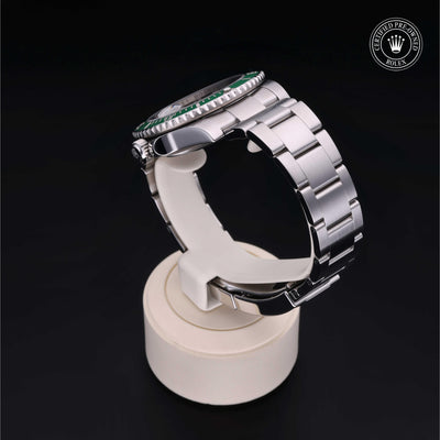 Rolex Certified Pre-owned Submariner M116610LV-0002 front on black background