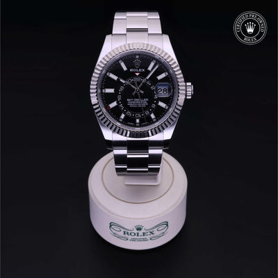 Rolex Certified Pre-owned Sky-Dweller M326934-0005 front on black background