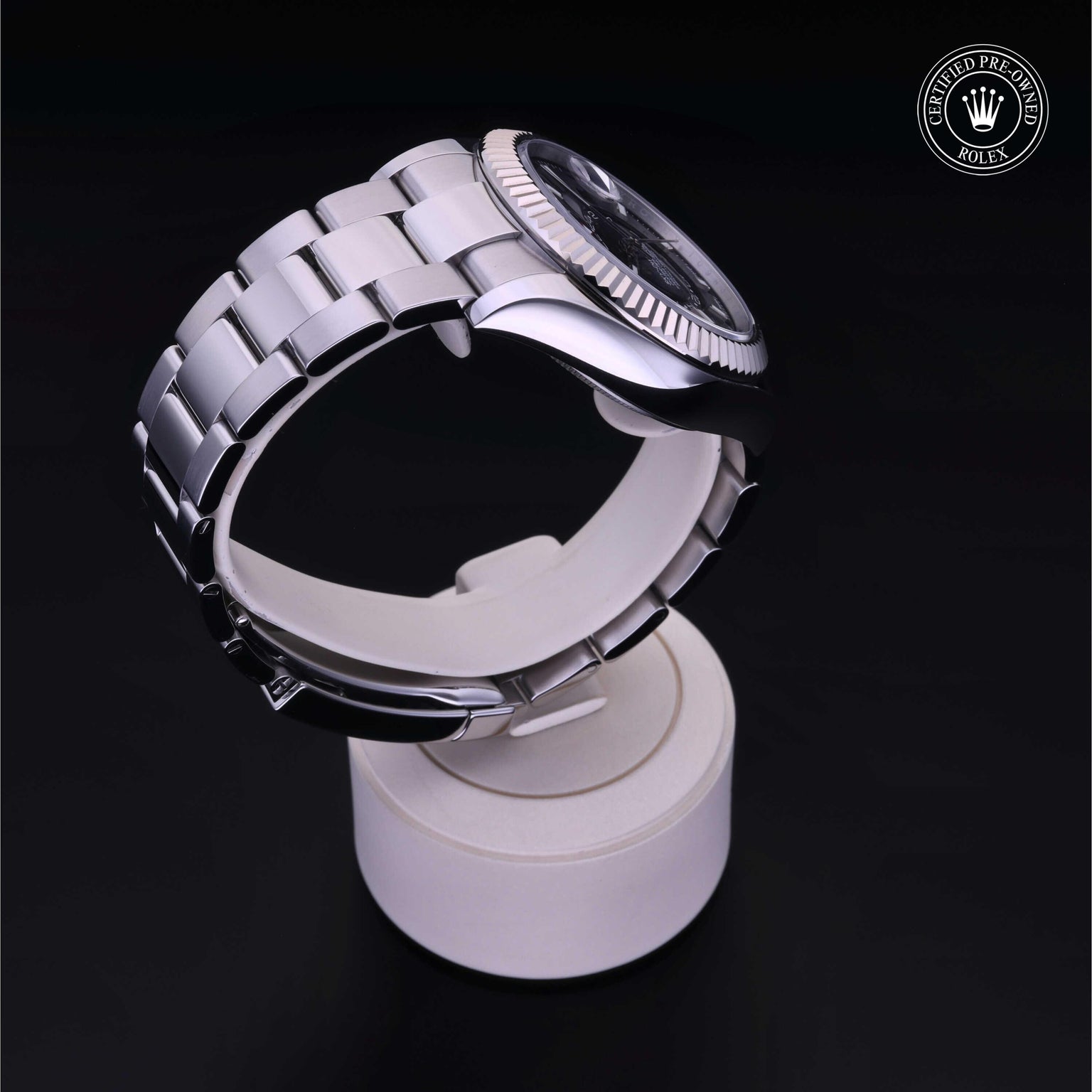 Rolex Certified Pre-owned Sky-Dweller M326934-0005 front on black background