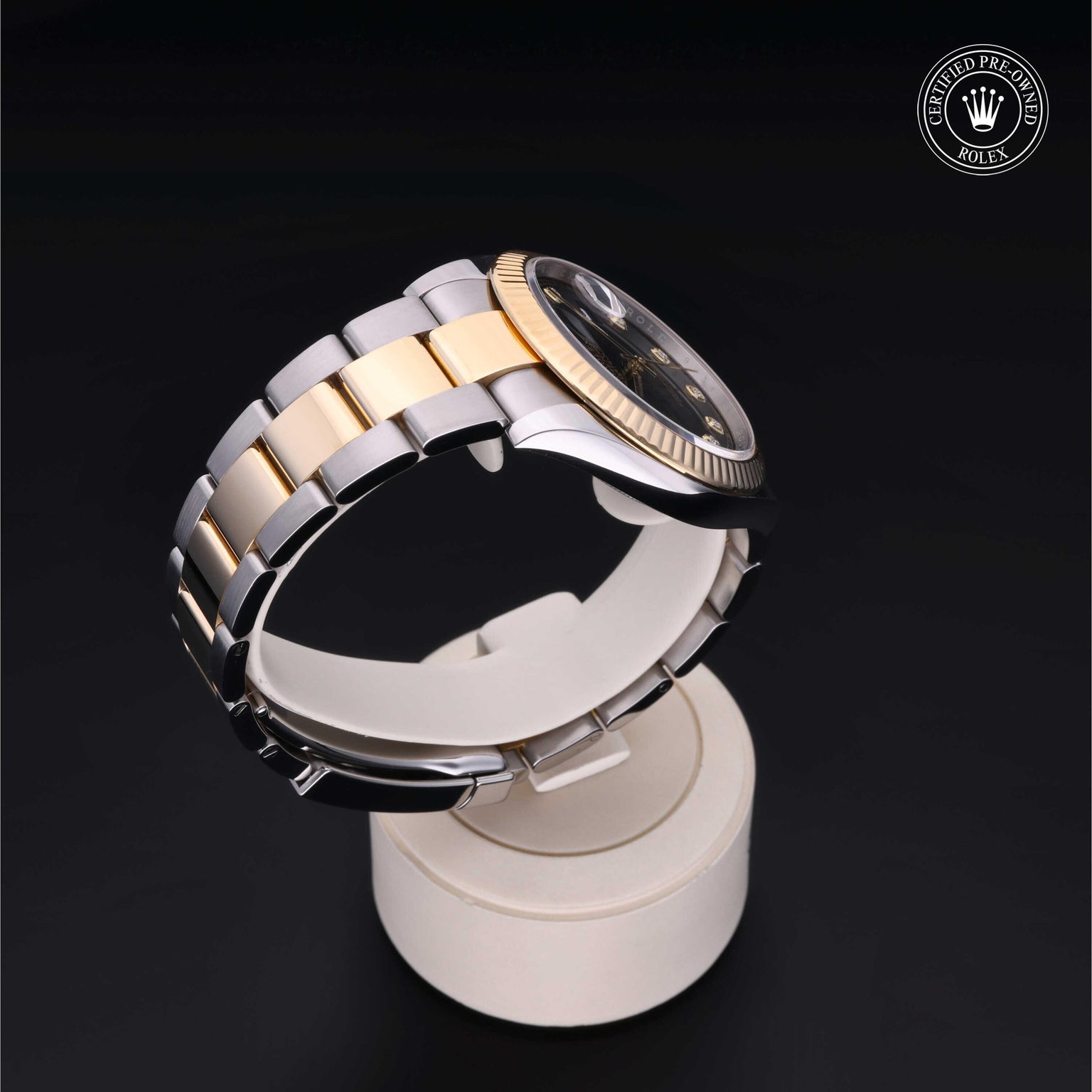 Rolex Certified Pre-owned Datejust M126333-0005 front on black background