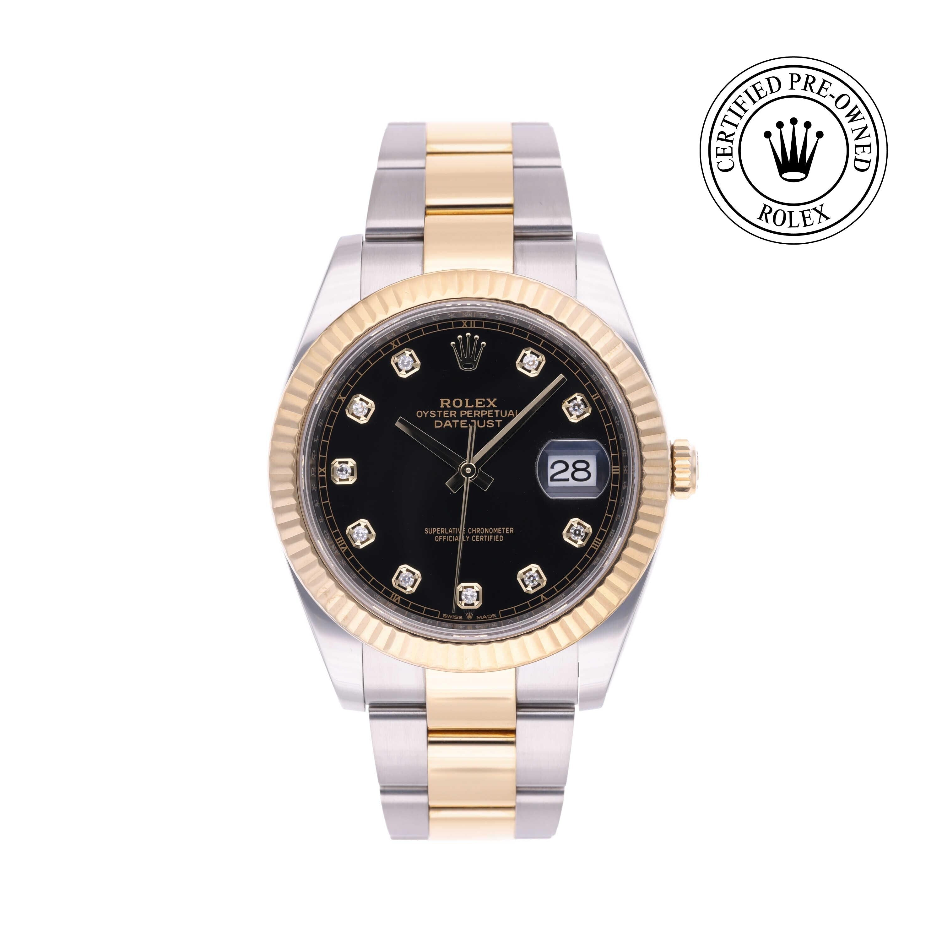 Rolex Certified Pre-owned Datejust M126333-0005 front on white background