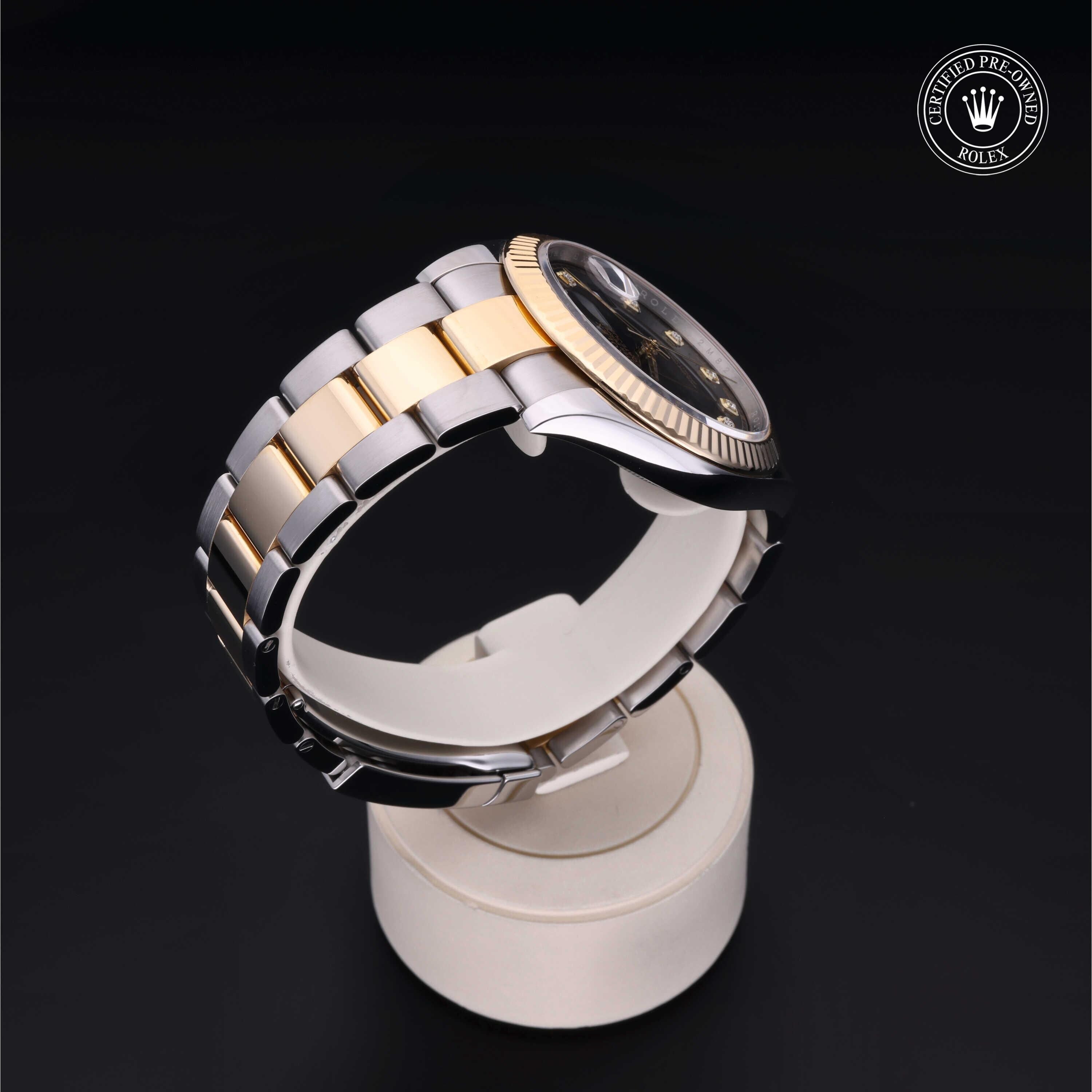 Rolex Certified Pre-owned Datejust M126333-0005 front on black background