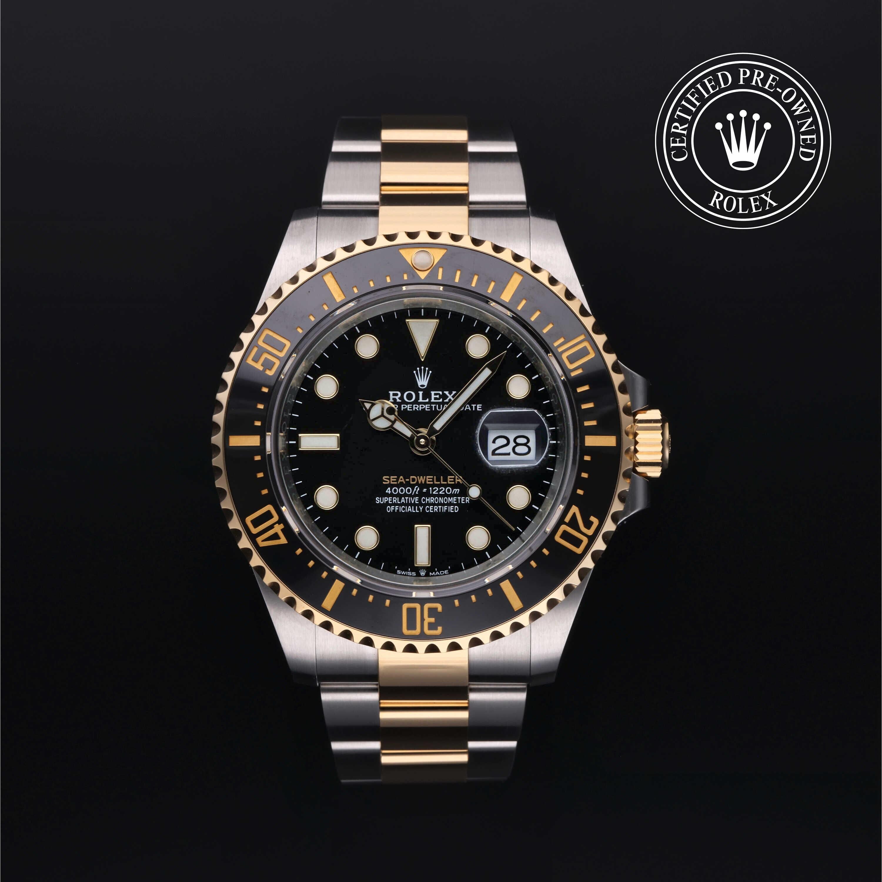 Rolex Certified Pre-owned Sea-Dweller M126603-0001 front on black background