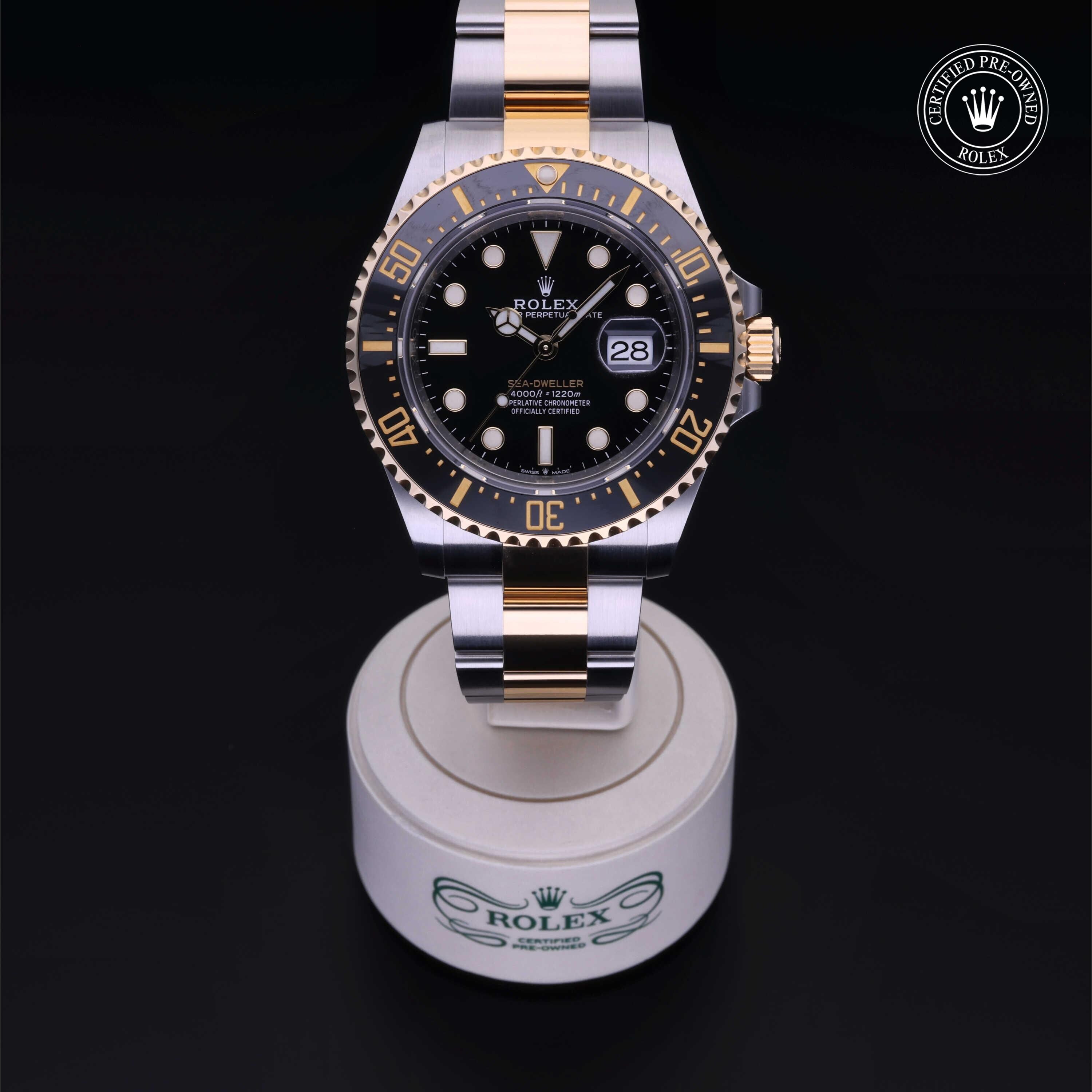 Rolex Certified Pre-owned Sea-Dweller M126603-0001 front on black background