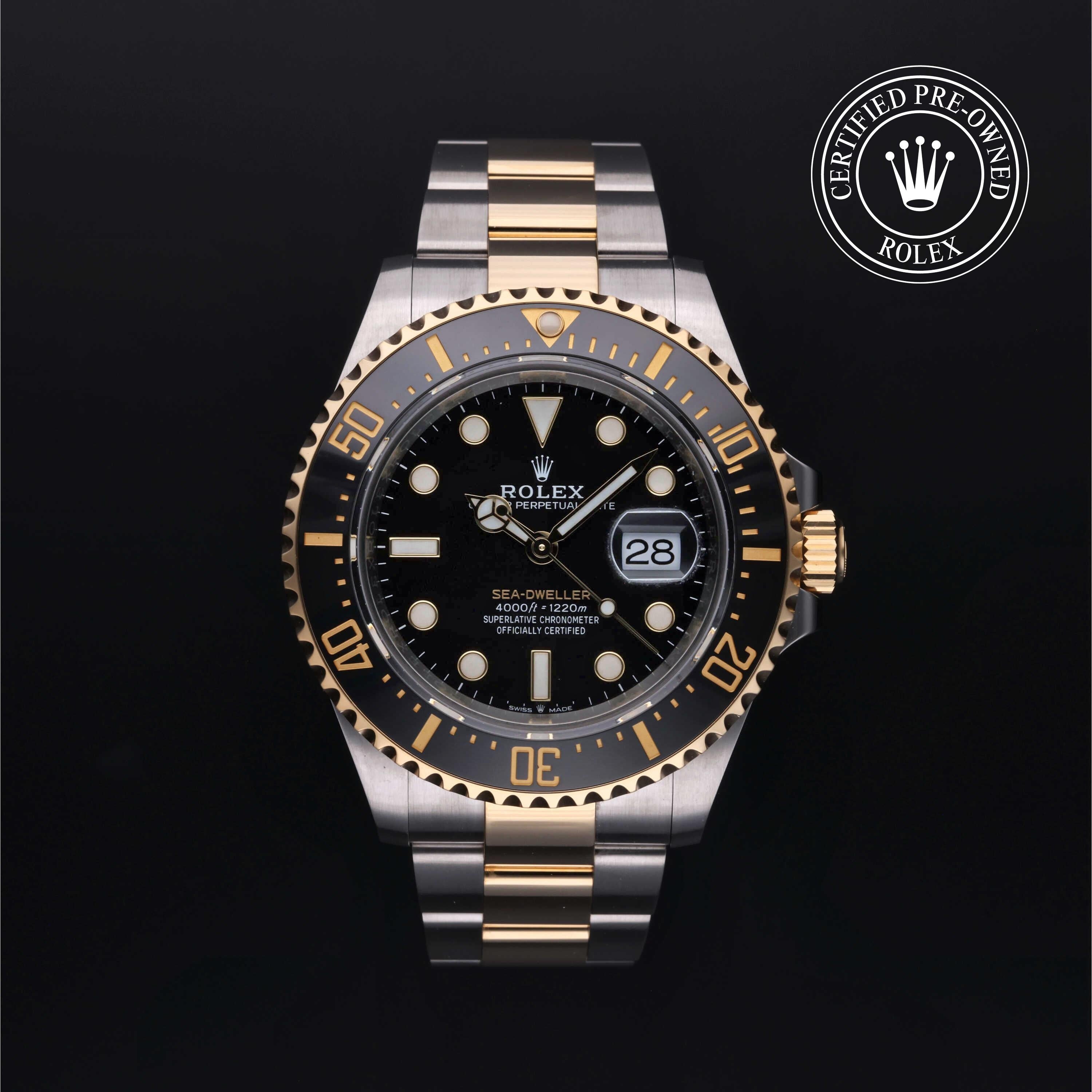 Rolex Certified Pre-owned Sea-Dweller M126603-0001 front on black background