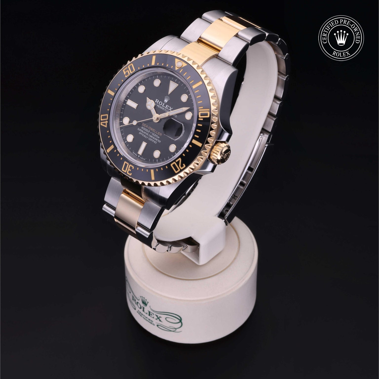 Rolex Certified Pre-owned Sea-Dweller M126603-0001 front on black background