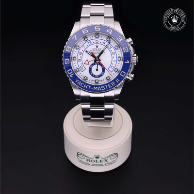 Rolex Certified Pre-owned Yacht-Master M116680-0001 front on black background