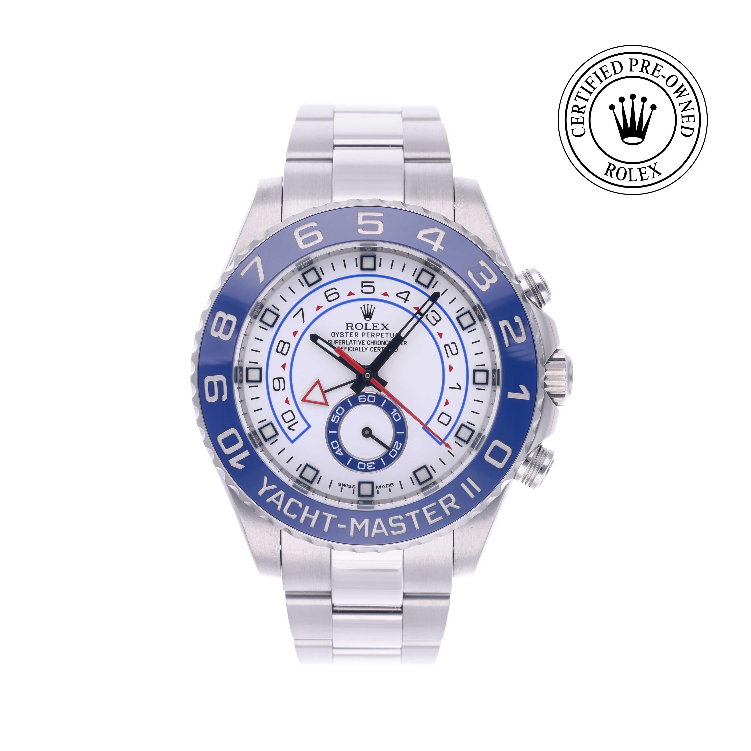 Rolex Certified Pre-owned Yacht-Master M116680-0001 front on white background