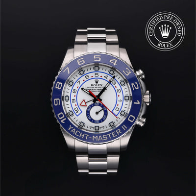 Rolex Certified Pre-owned Yacht-Master M116680-0001 front on black background
