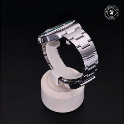 Rolex Certified Pre-owned Submariner Date M126610LV-0002 front on black background