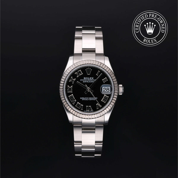 Rolex Certified Pre-owned Lady Datejust M278274-0001 front on black background