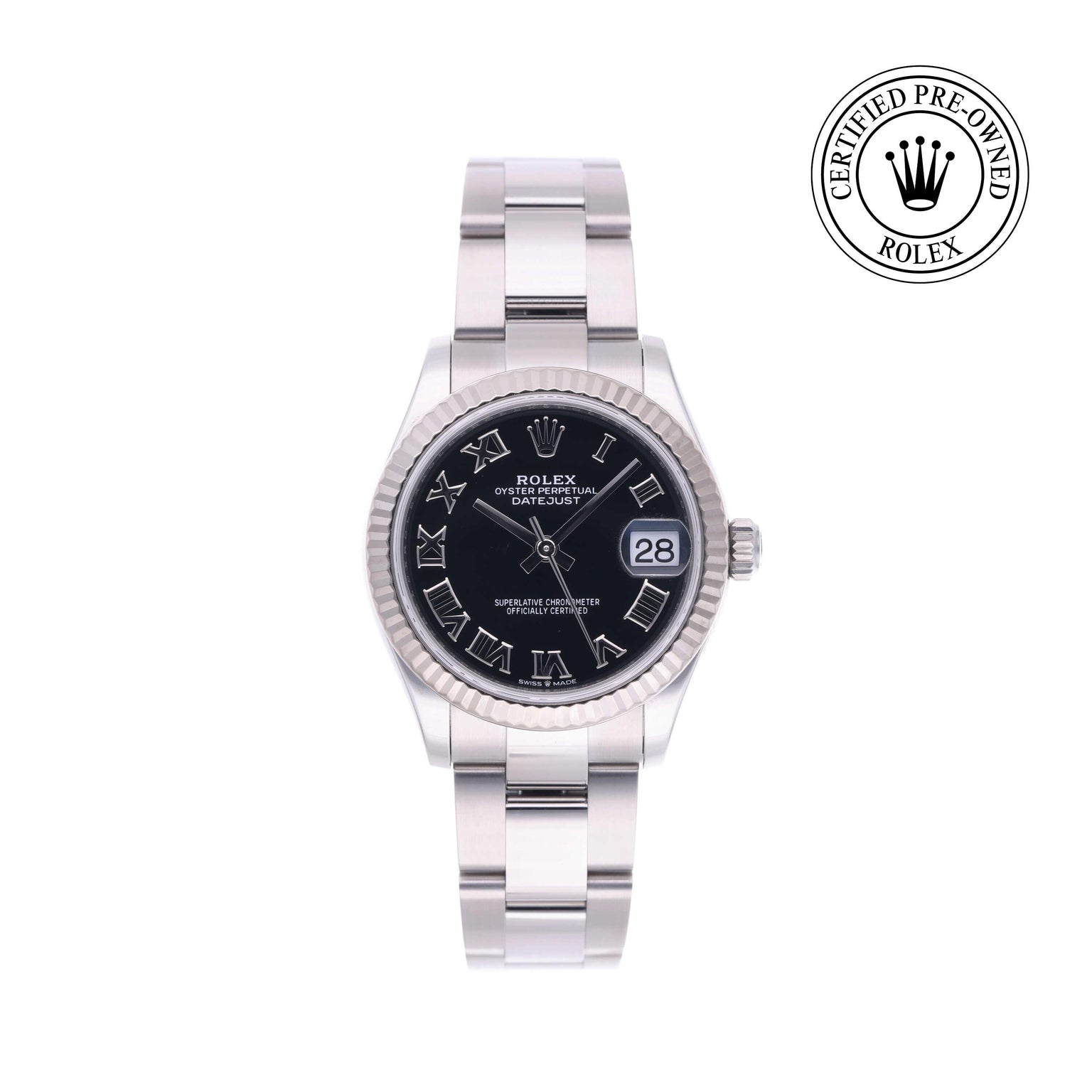 Rolex Certified Pre-owned Lady Datejust M278274-0001 front on white background