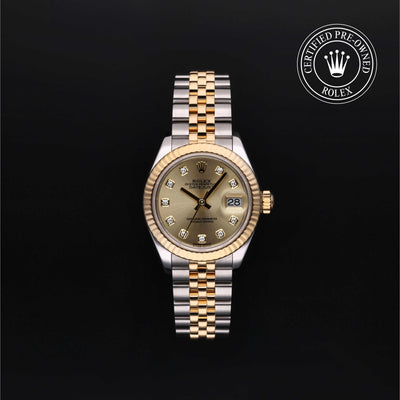 Rolex Certified Pre-owned Lady Datejust M279173-0011 front on black background