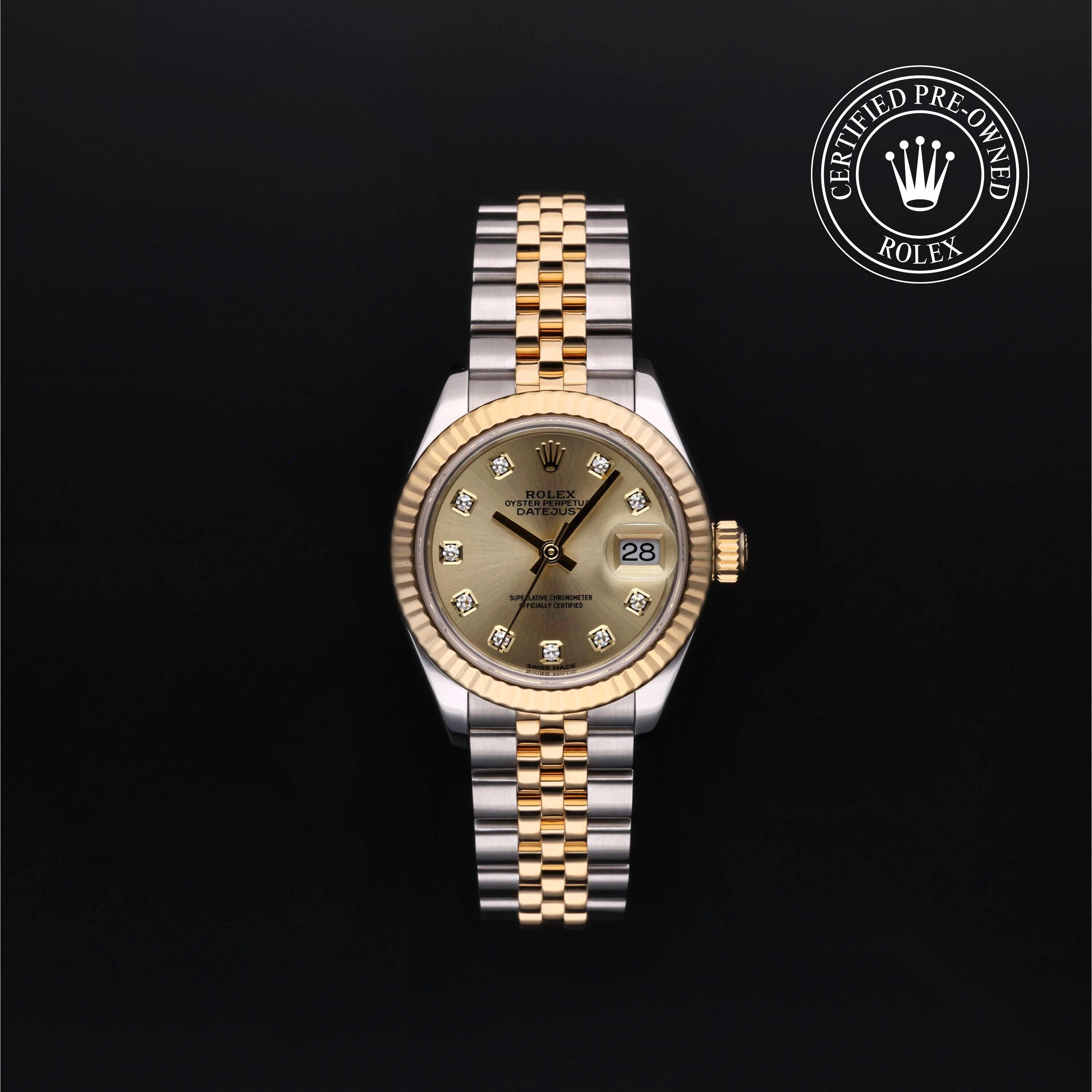 Rolex Certified Pre-owned Lady Datejust M279173-0011 front on black background