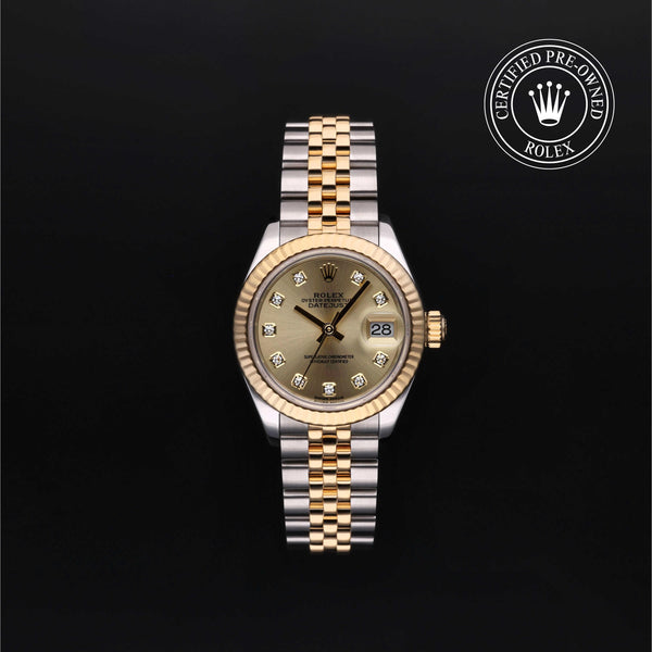 Rolex Certified Pre-owned Lady Datejust M279173-0011 front on black background