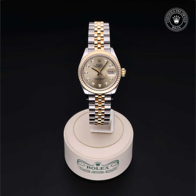 Rolex Certified Pre-owned Lady Datejust M279173-0011 front on black background