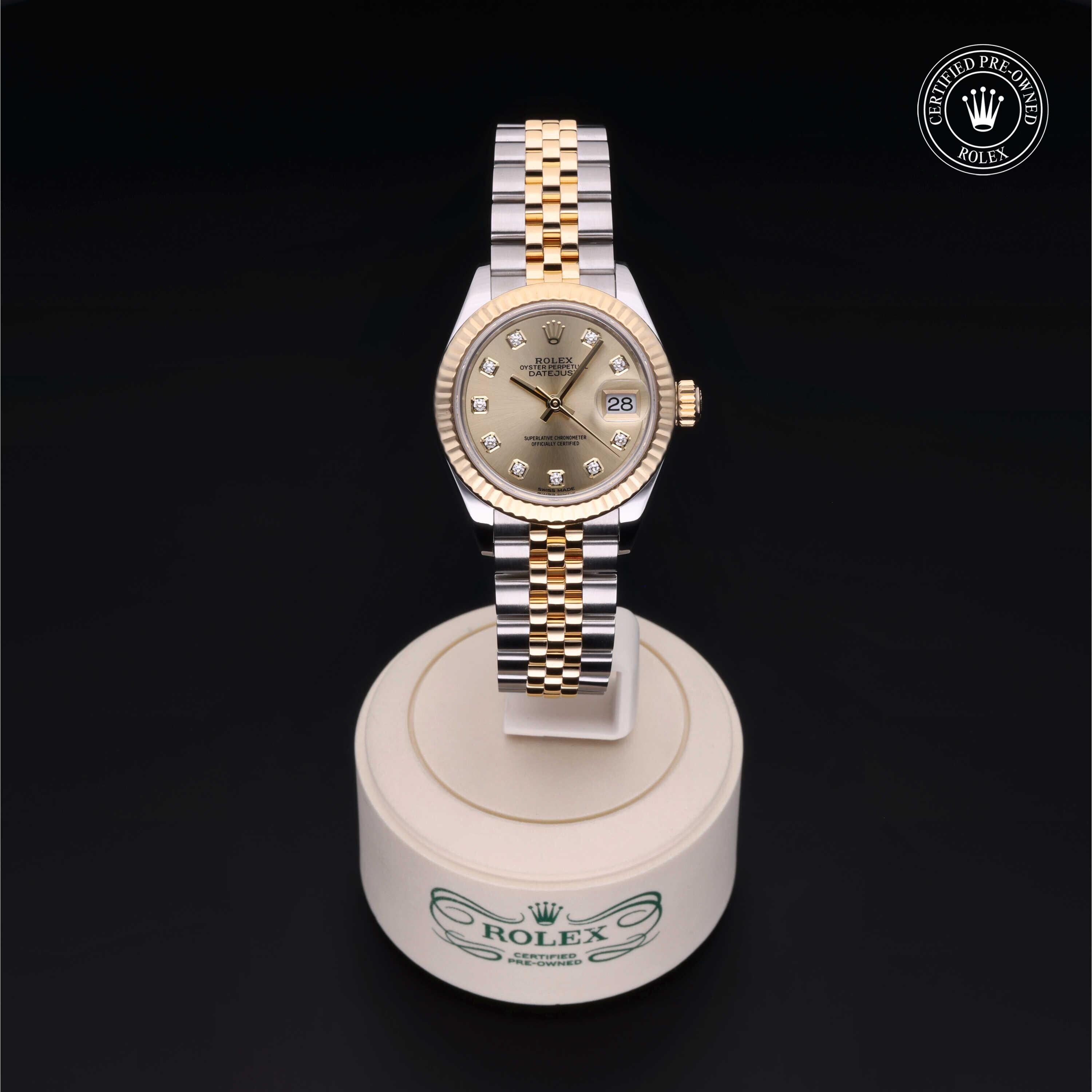 Rolex Certified Pre-owned Lady Datejust M279173-0011 front on black background