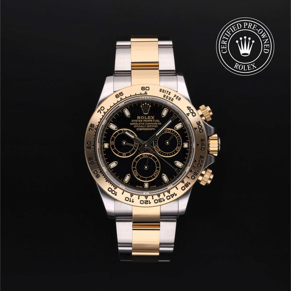 Rolex Certified Pre-owned Daytona M116503-0004 front on black background
