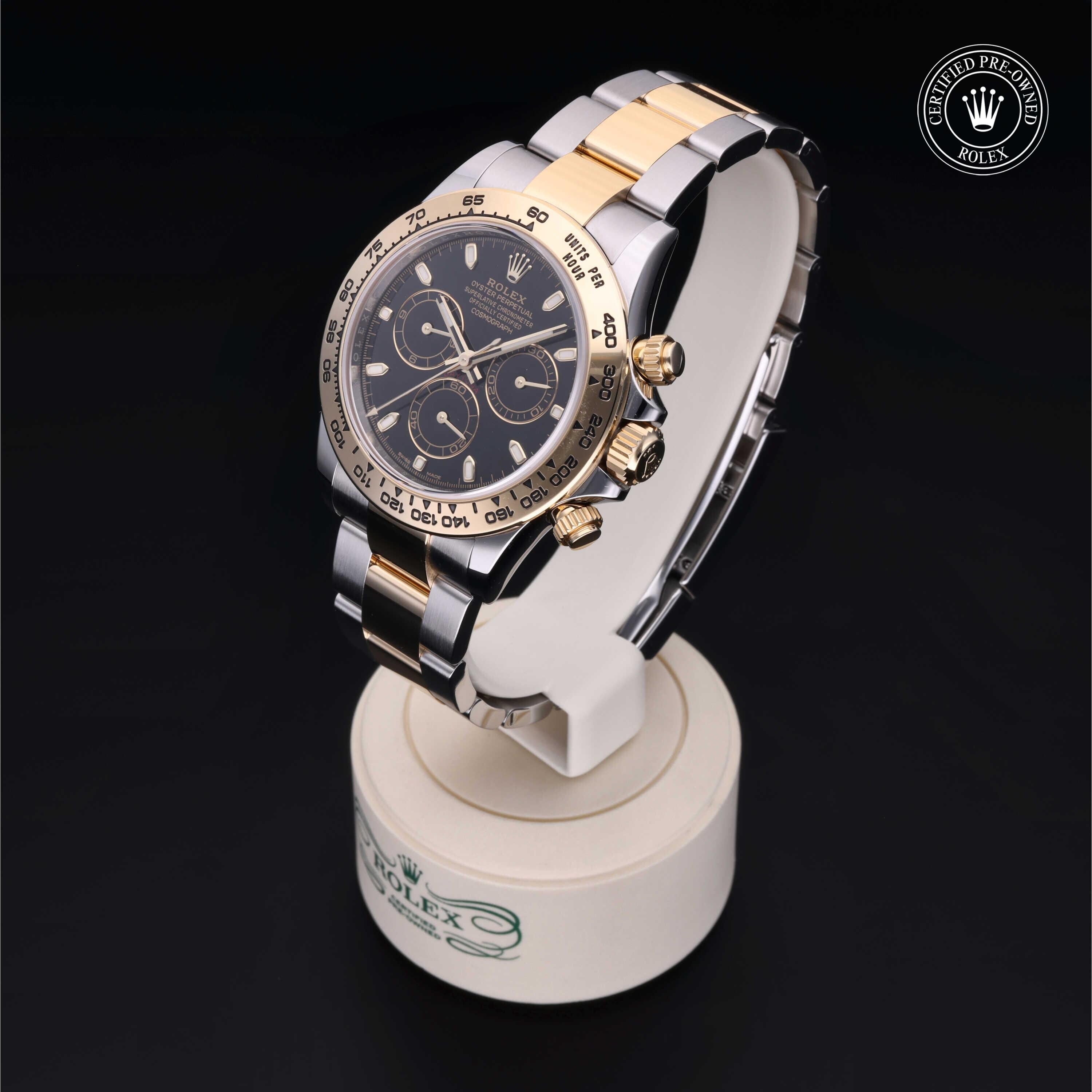 Rolex Certified Pre-owned Daytona M116503-0004 front on black background