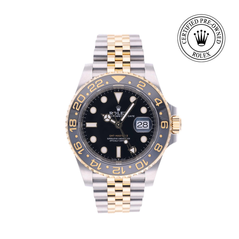 Rolex Certified Pre-owned GMT M126713GRNR-0001 front on white background