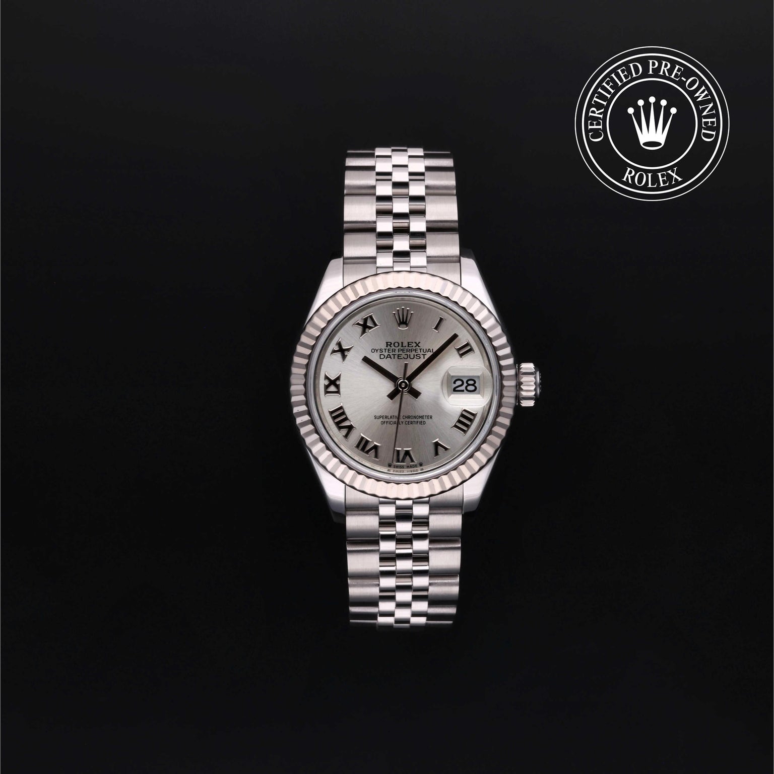 Rolex Certified Pre-owned Lady Datejust M279174-0007 front on black background