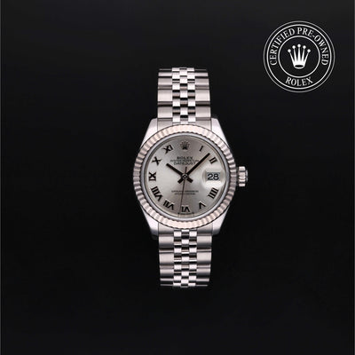Rolex Certified Pre-owned Lady Datejust M279174-0007 front on black background