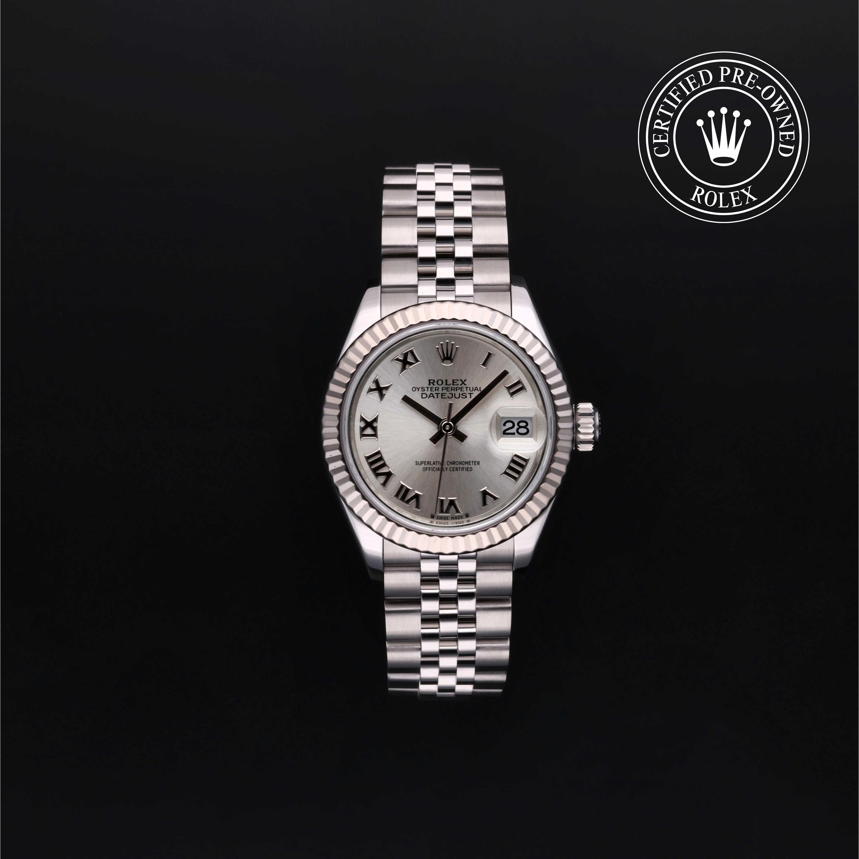 Rolex Certified Pre-owned Lady Datejust M279174-0007 front on black background