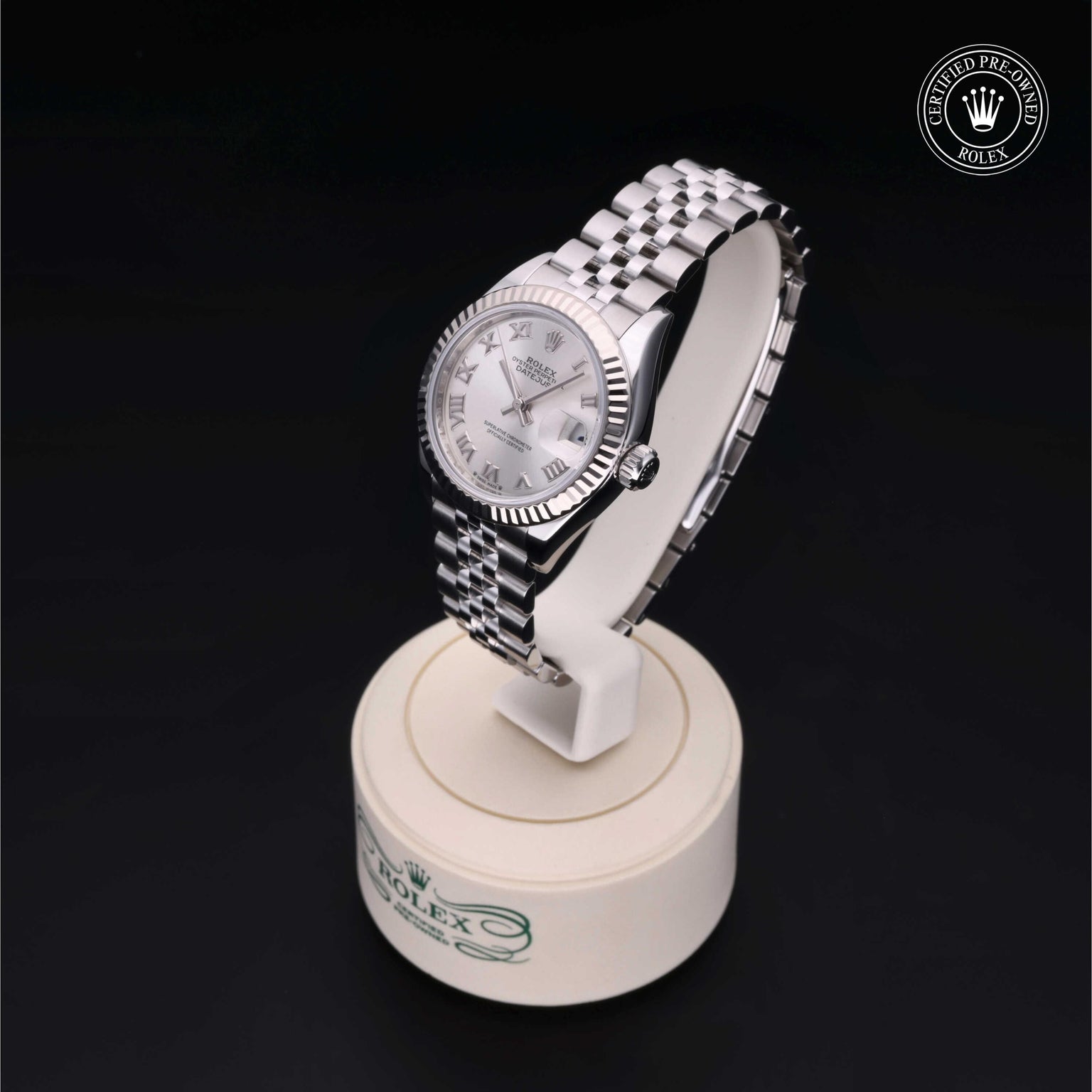 Rolex Certified Pre-owned Lady Datejust M279174-0007 front on black background