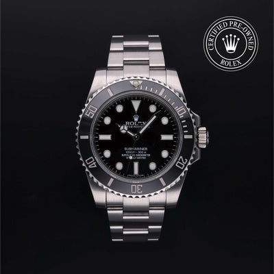 Rolex Certified Pre-owned Submariner M114060-0002 front on black background