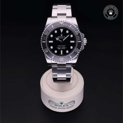 Rolex Certified Pre-owned Submariner M114060-0002 front on black background