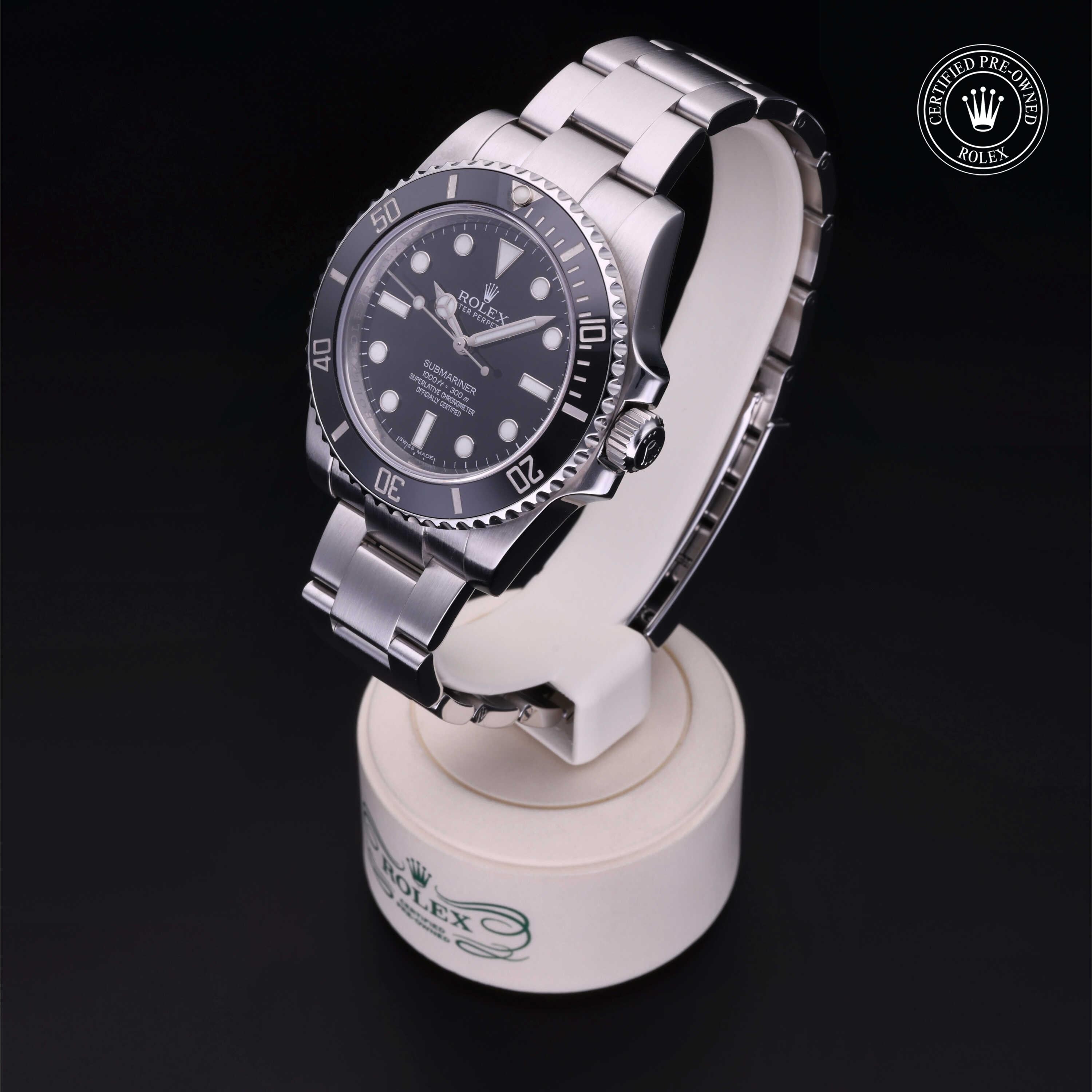 Rolex Certified Pre-owned Submariner M114060-0002 front on black background
